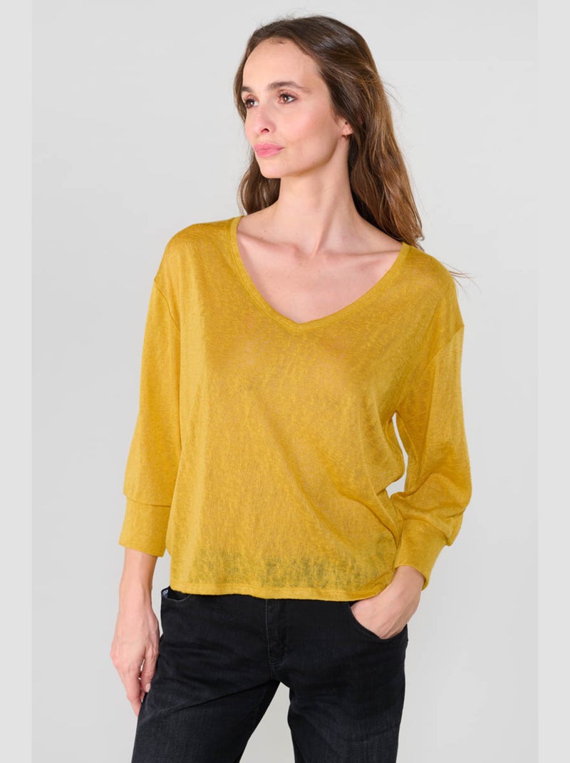 Tee-Shirt RONDAAN 'Le Temps Des Cerises' Jaune - Kiabi