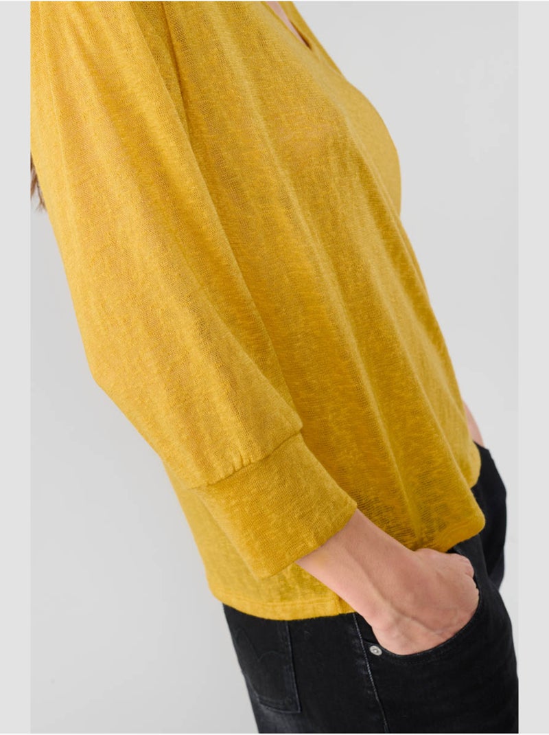 Tee-shirt rondaan 'le temps des cerises' Jaune - Kiabi