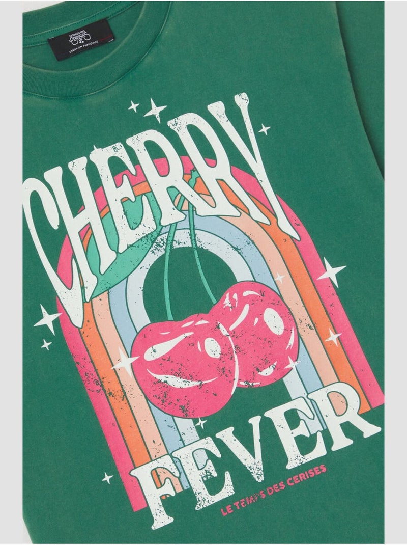 Tee-Shirt ROSALIAG 'Le Temps Des Cerises' Vert - Kiabi