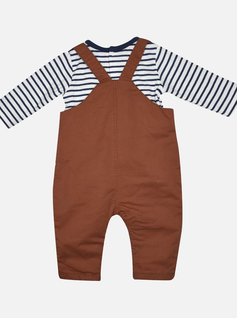 TEE SHIRT SALOPETTE BEBE FILIP Marron - Kiabi