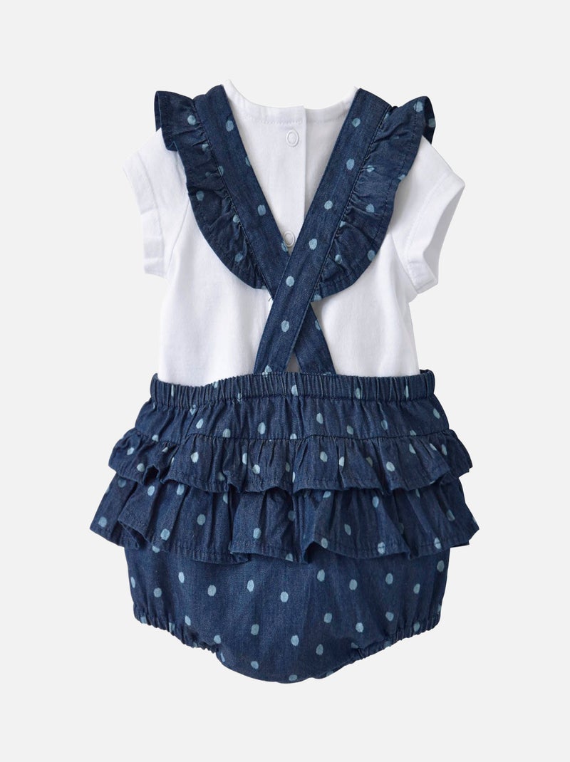 TEE SHIRT + SALOPETTE COURTE ADELAIDE Bleu - Kiabi