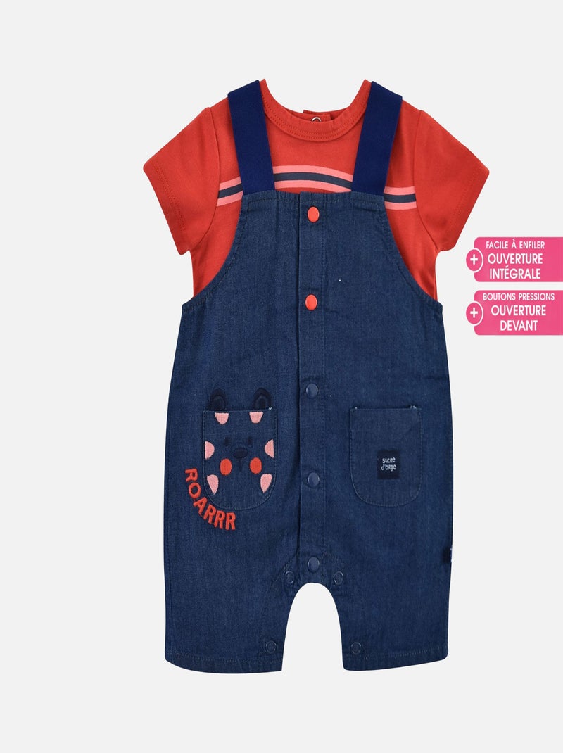 TEE SHIRT SALOPETTE EN JEAN EMILIEN Bleu - Kiabi