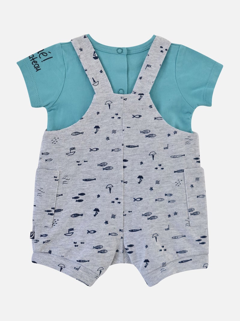 TEE SHIRT SALOPETTE EROS MAILLE NAISSANCE Gris - Kiabi