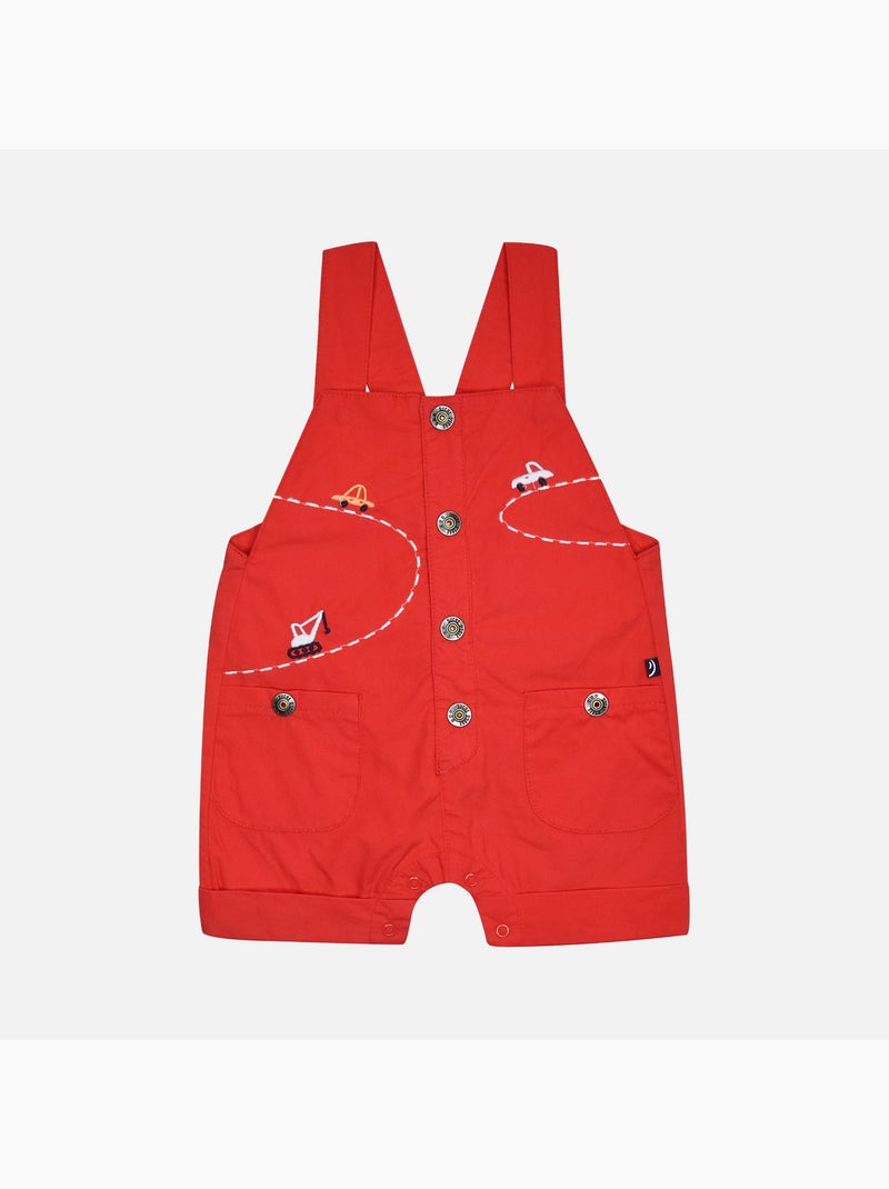 TEE SHIRT SALOPETTE GAUVAIN POPELINE COURT BEBE Rouge - Kiabi