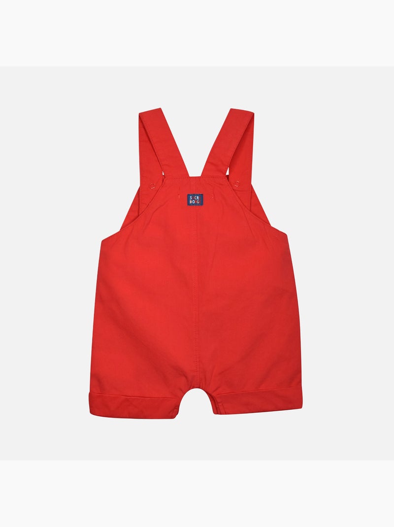 TEE SHIRT SALOPETTE GAUVAIN POPELINE COURT BEBE Rouge - Kiabi