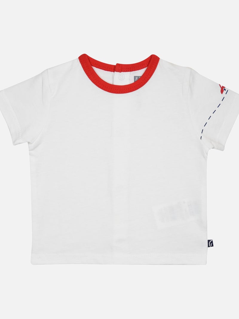 TEE SHIRT SALOPETTE GAUVAIN POPELINE COURT BEBE Rouge - Kiabi