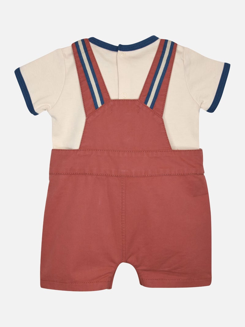 TEE SHIRT SALOPETTE GEREMY TWILL COURT BEBE Rouge - Kiabi