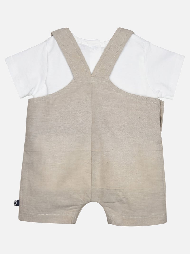 TEE SHIRT SALOPETTE GINGEMBRE COURT NAISSANCE Beige - Kiabi