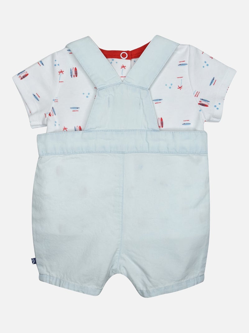 TEE SHIRT SALOPETTE GODEFROY JEAN COURT NAISSANCE Bleu - Kiabi