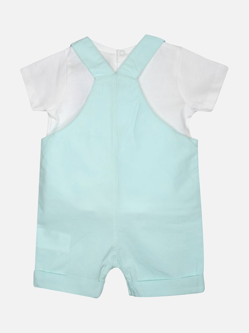TEE SHIRT SALOPETTE GRIGOR TWILL COURT BEBE Vert - Kiabi