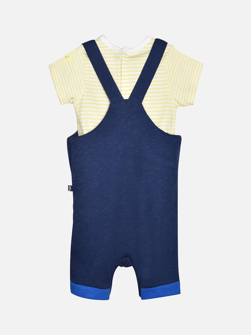 TEE SHIRT SALOPETTE GUEPARD COURT BEBE Bleu - Kiabi