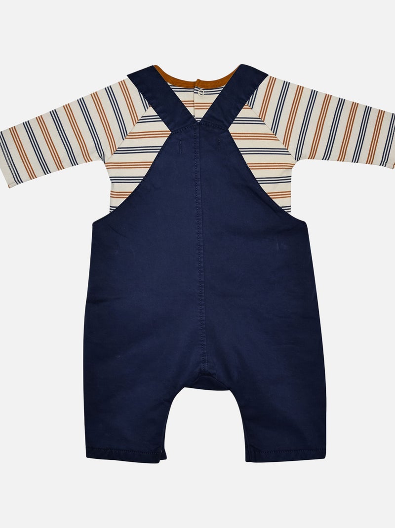 TEE SHIRT SALOPETTE IBRAHIM TWILL LONG NAISSANCE Bleu - Kiabi
