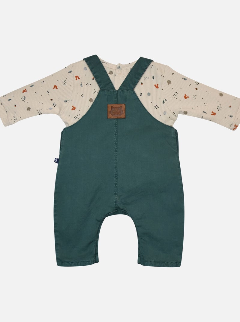 TEE SHIRT SALOPETTE INDUMA TWILL LONG NAISSANCE Vert - Kiabi