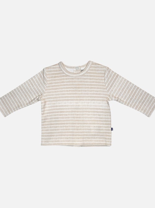 TEE SHIRT SALOPETTE IVY VELOURS COTELE LONG BEBE - Kiabi