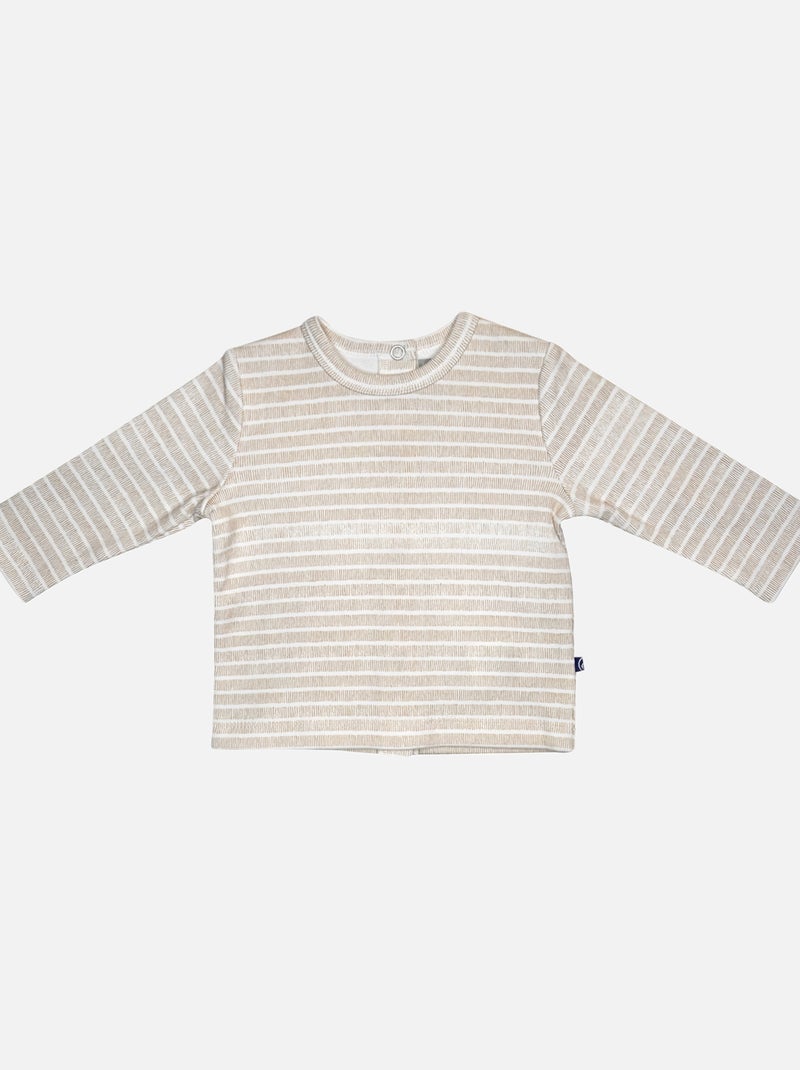 TEE SHIRT SALOPETTE IVY VELOURS COTELE LONG BEBE Beige - Kiabi