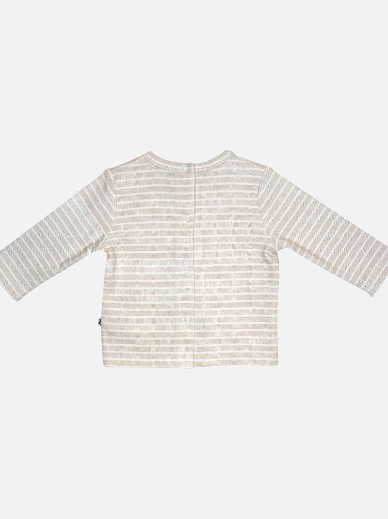 TEE SHIRT SALOPETTE IVY VELOURS COTELE LONG BEBE Beige - Kiabi