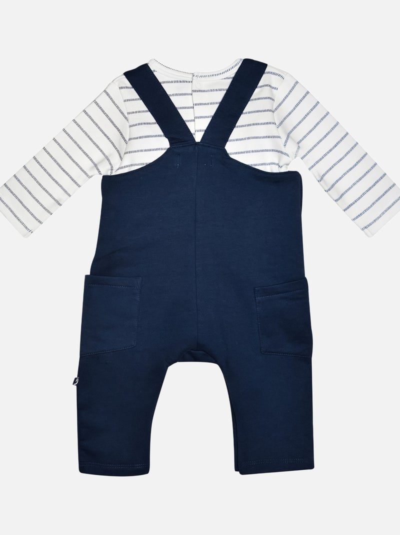 TEE SHIRT SALOPETTE JESON MOLLETON LONG BEBE Bleu - Kiabi
