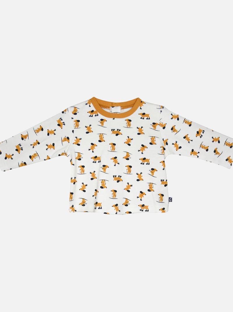 TEE SHIRT SALOPETTE JOEY MOLLETON LONG BEBE Gris - Kiabi