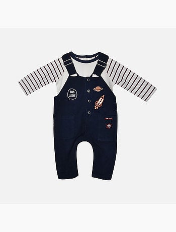 TEE SHIRT + SALOPETTE VELOURS FLORENTIN
