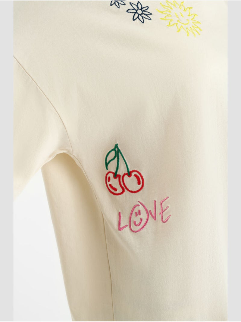 Tee-Shirt SAMOGI 'Le Temps Des Cerises' Blanc - Kiabi