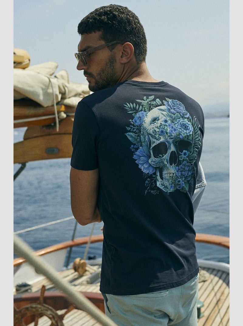 Tee-Shirt SANTIAGO 'Le Temps Des Cerises' Bleu - Kiabi