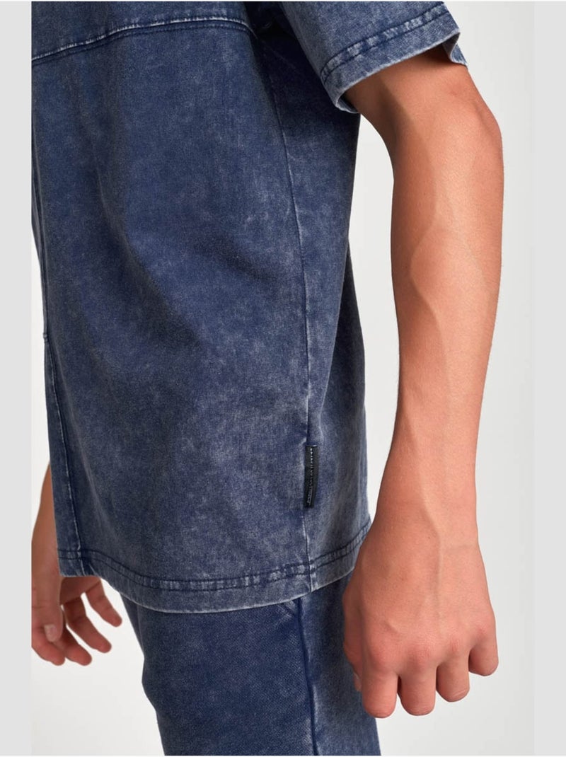 Tee-Shirt SAROBO 'Le Temps Des Cerises' Bleu - Kiabi