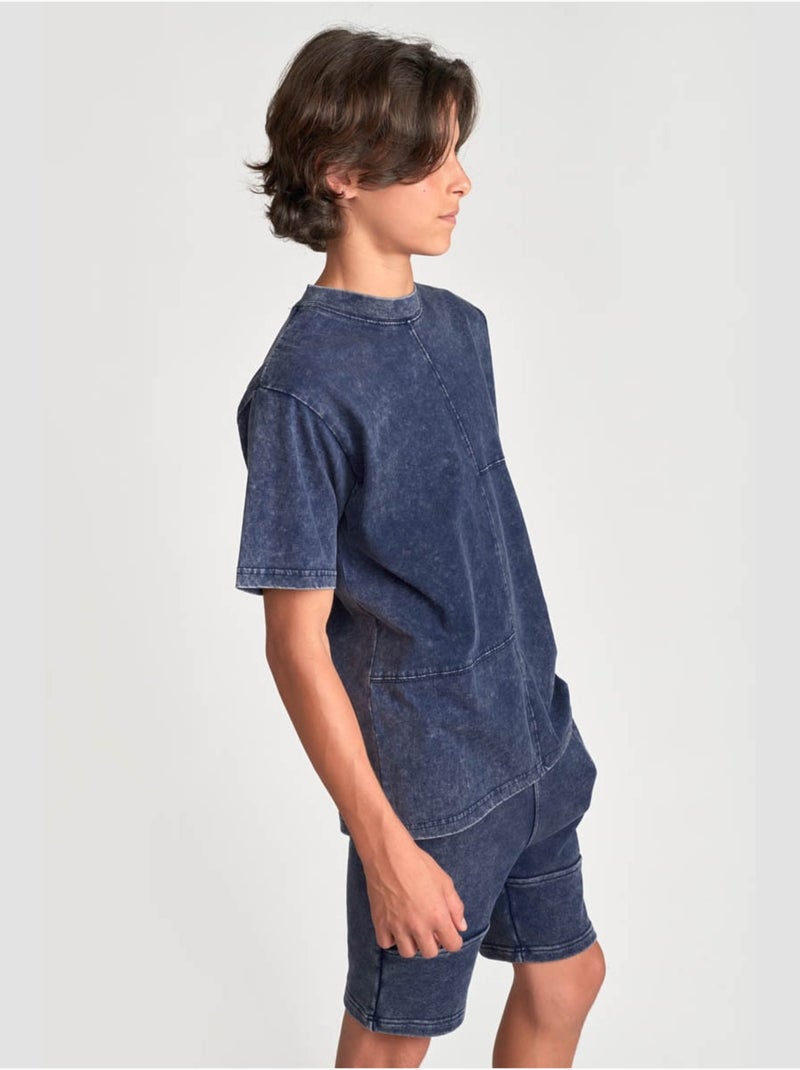 Tee-Shirt SAROBO 'Le Temps Des Cerises' Bleu - Kiabi