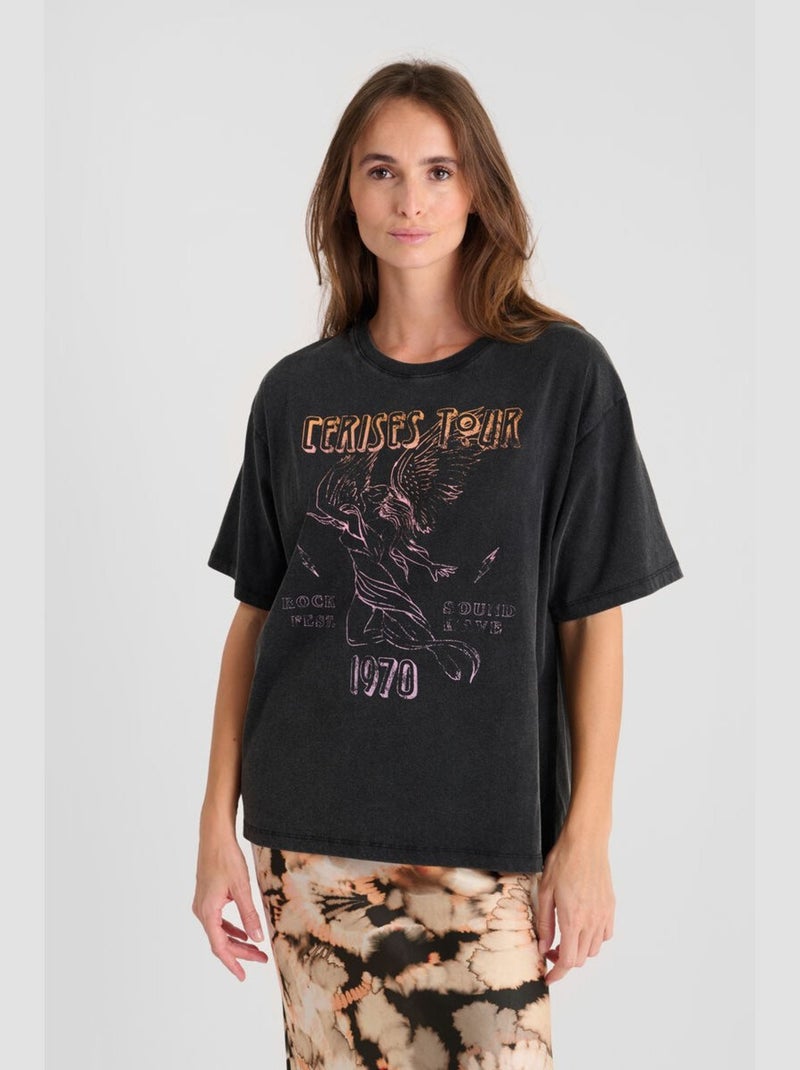 Tee-Shirt SCAVO 'Le Temps Des Cerises' Gris - Kiabi