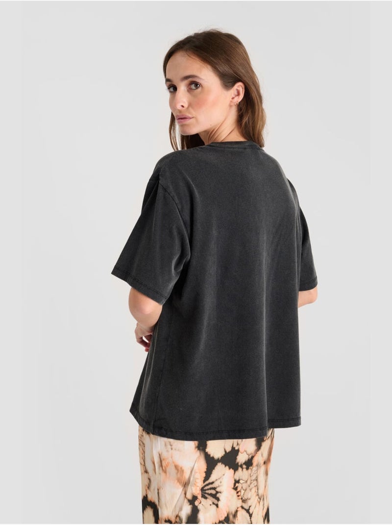 Tee-shirt scavo 'le temps des cerises' Gris - Kiabi
