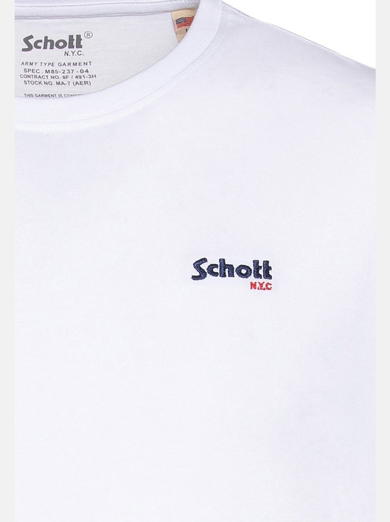 Tee Shirt Schott Tscasual Blanc - Kiabi