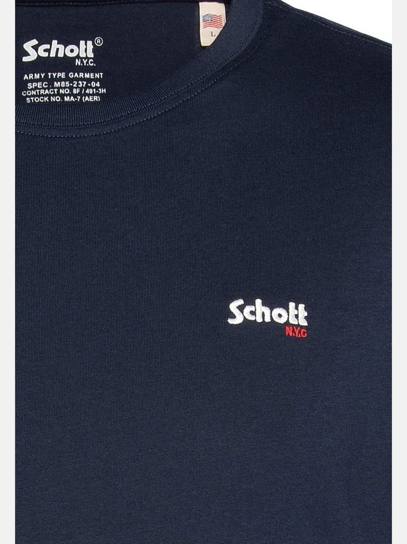 Tee Shirt Schott Tscasual Bleu - Kiabi