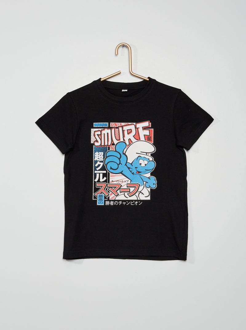 Tee-shirt 'Schtroumpf' noir - Kiabi