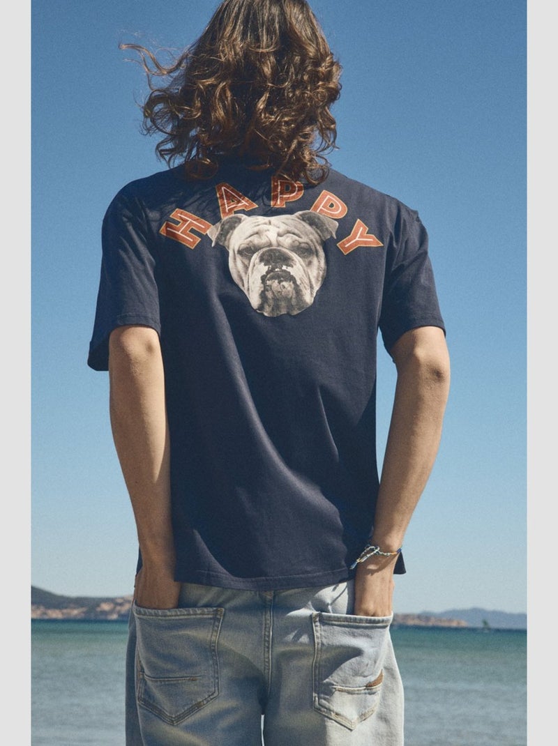 Tee-Shirt SCULLYBO 'Le Temps Des Cerises' Bleu - Kiabi