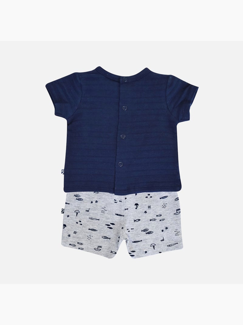 TEE SHIRT SHORT ELIOT NAISSANCE Bleu - Kiabi