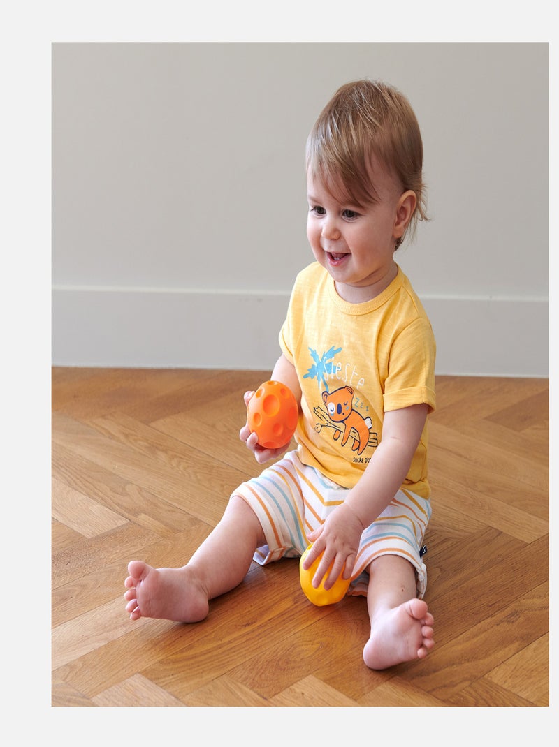 TEE SHIRT SHORT GINO NAISSANCE Jaune - Kiabi