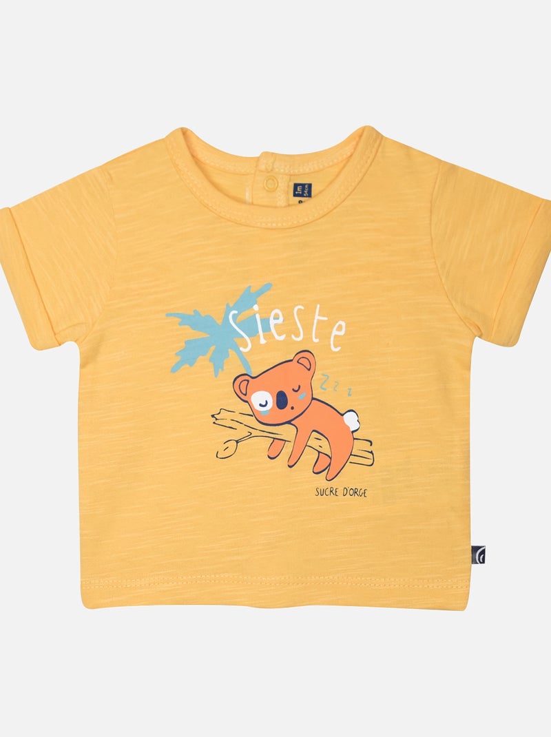 TEE SHIRT SHORT GINO NAISSANCE Jaune - Kiabi