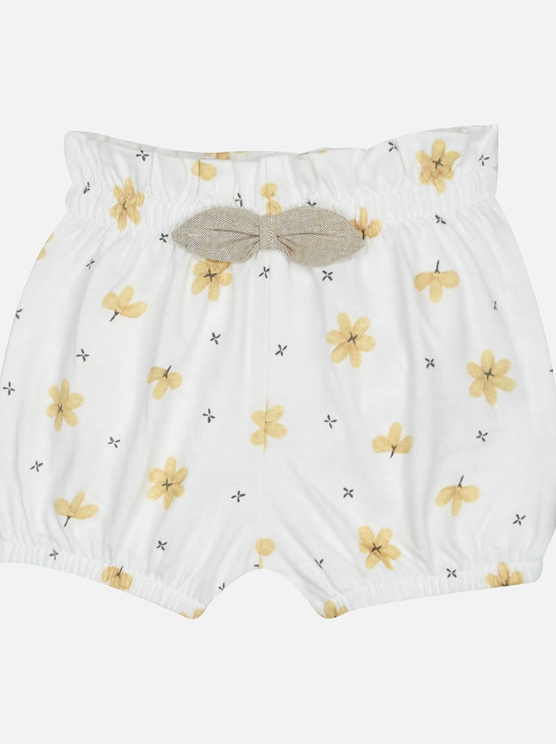 TEE SHIRT SHORT GLYCINE MANCHES COURTES BEBE Blanc - Kiabi