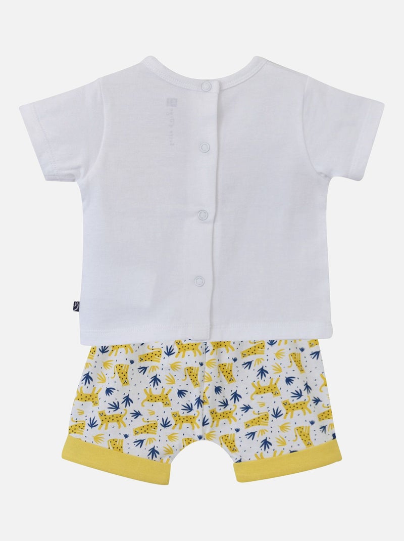 TEE SHIRT + SHORT JERSEY EMERSON Blanc - Kiabi