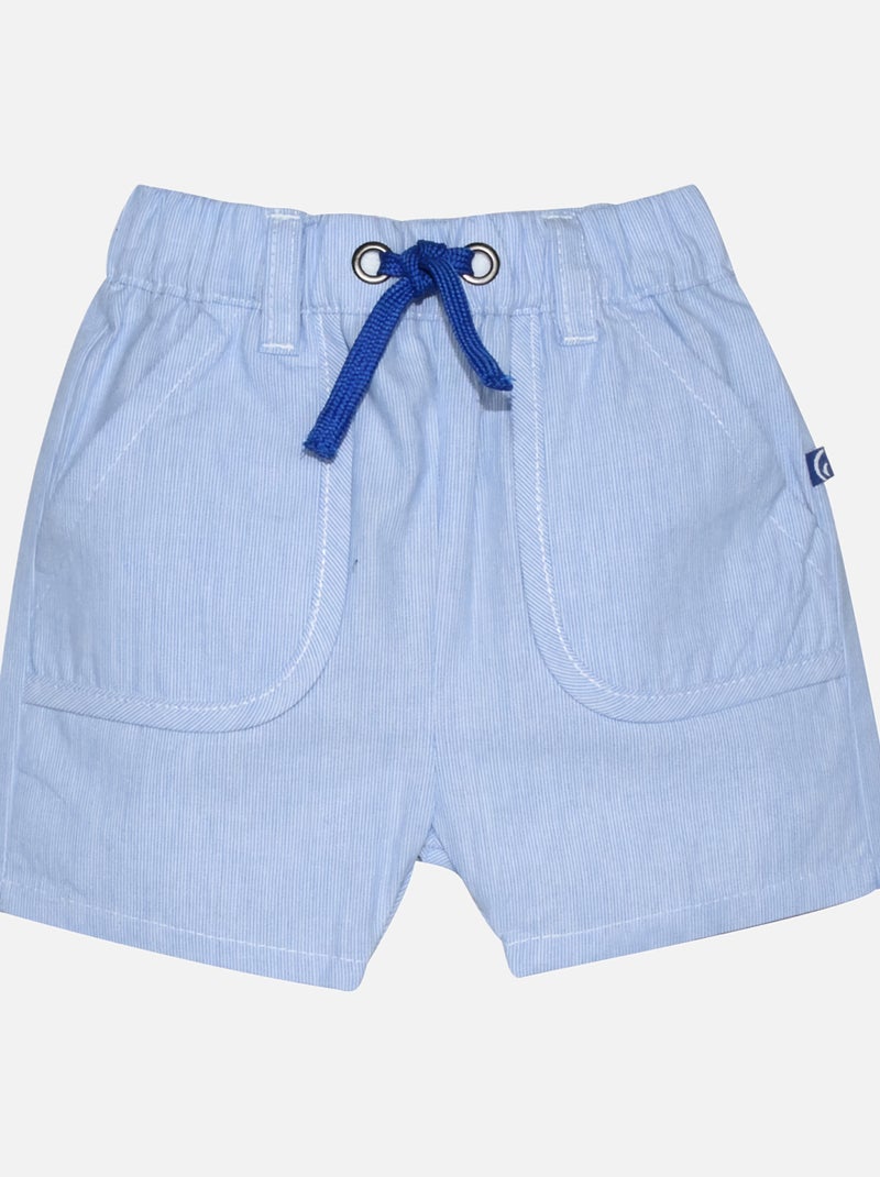 TEE SHIRT SHORT LARBI MAILLE PIQUEE BEBE Bleu - Kiabi