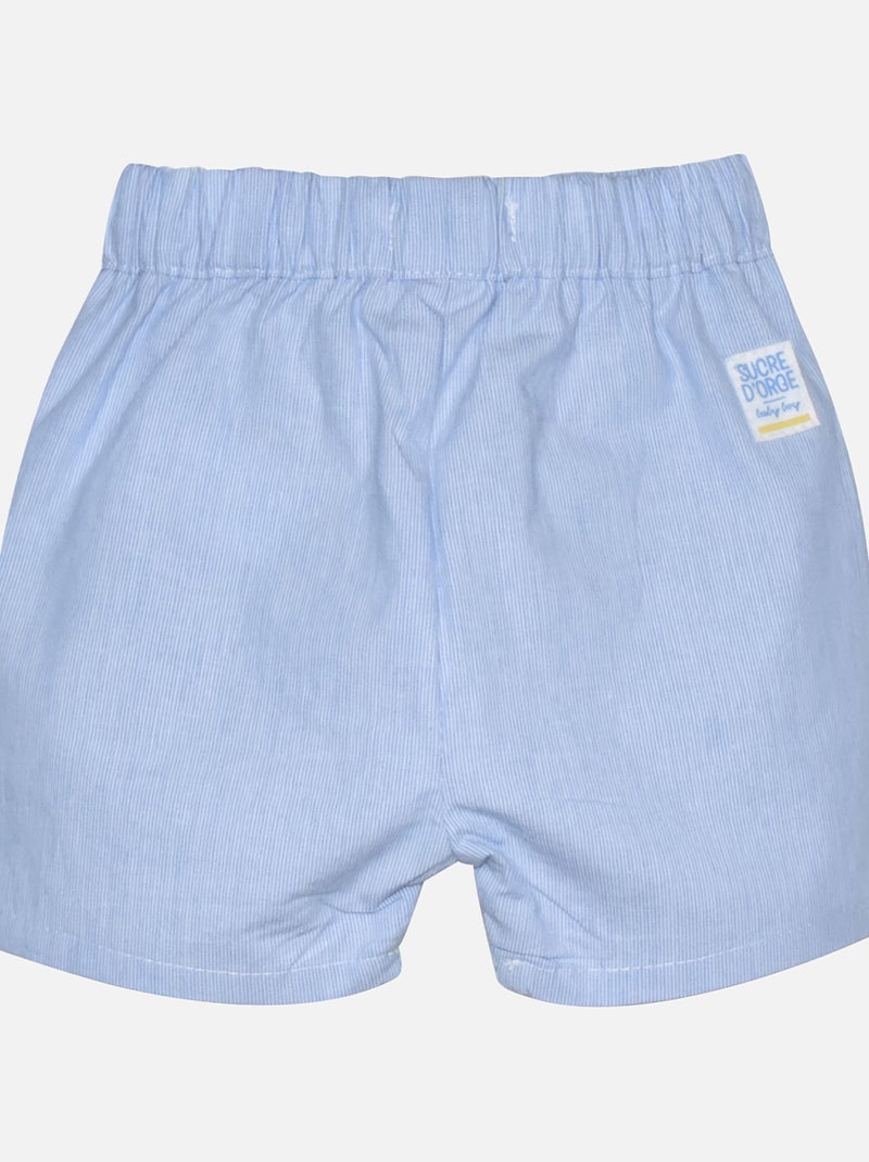 TEE SHIRT SHORT LARBI MAILLE PIQUEE BEBE Bleu - Kiabi