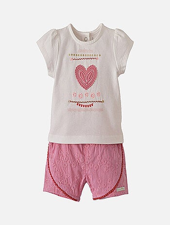 TEE SHIRT + SHORT ROSE