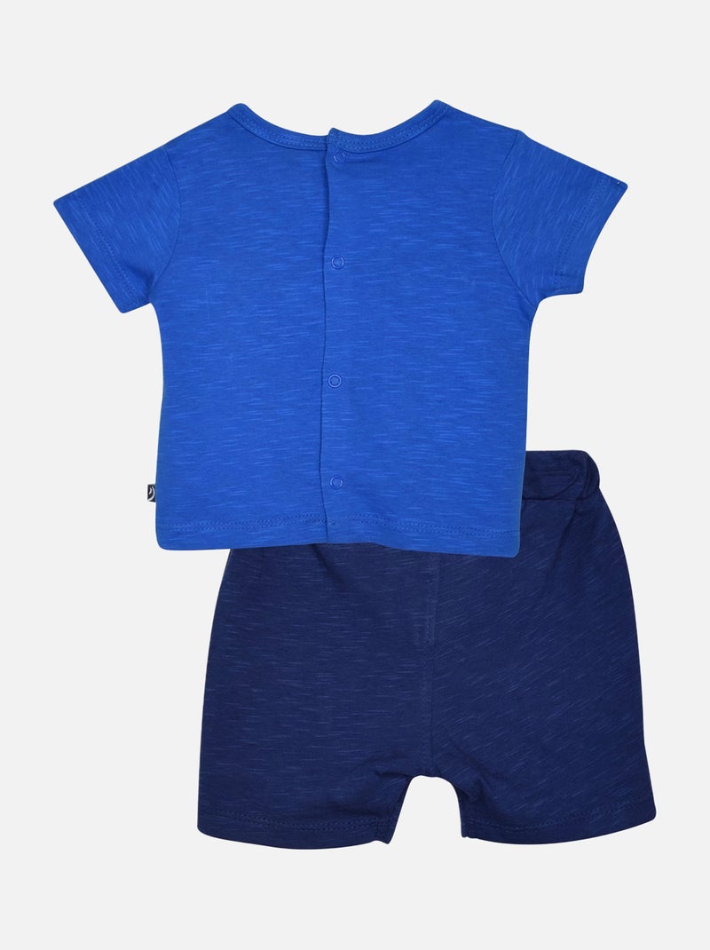 TEE SHIRT SHORTS GRIZZLI BEBE Bleu - Kiabi