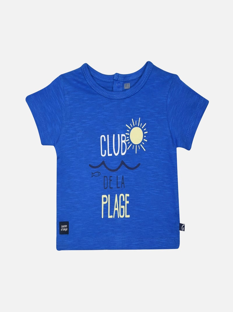 TEE SHIRT SHORTS GRIZZLI BEBE Bleu - Kiabi
