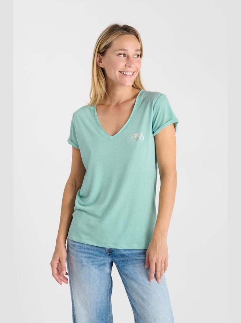 Tee-Shirt SMALLVTR 'Le Temps Des Cerises' Bleu - Kiabi