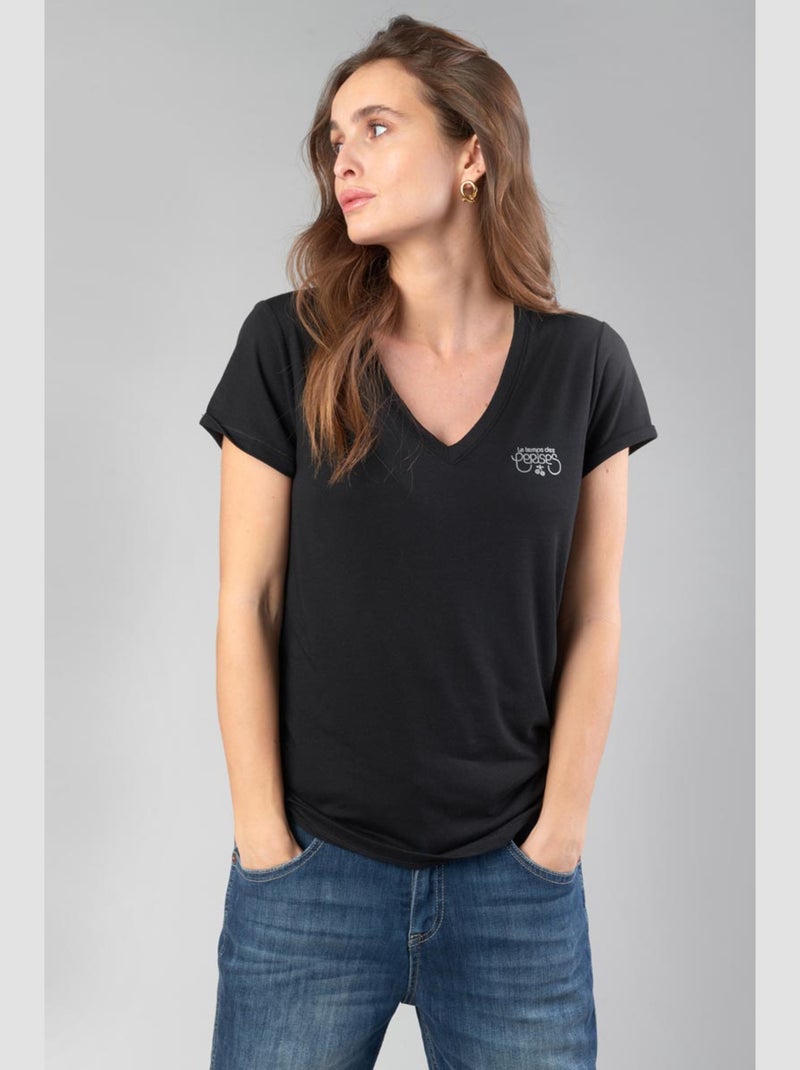 Tee-Shirt SMALLVTR 'Le Temps Des Cerises' Noir - Kiabi
