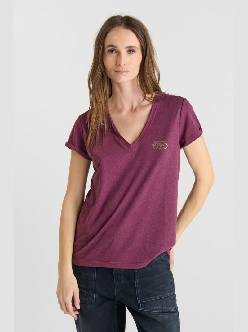 Tee-Shirt SMALLVTR 'Le Temps Des Cerises' Rouge - Kiabi