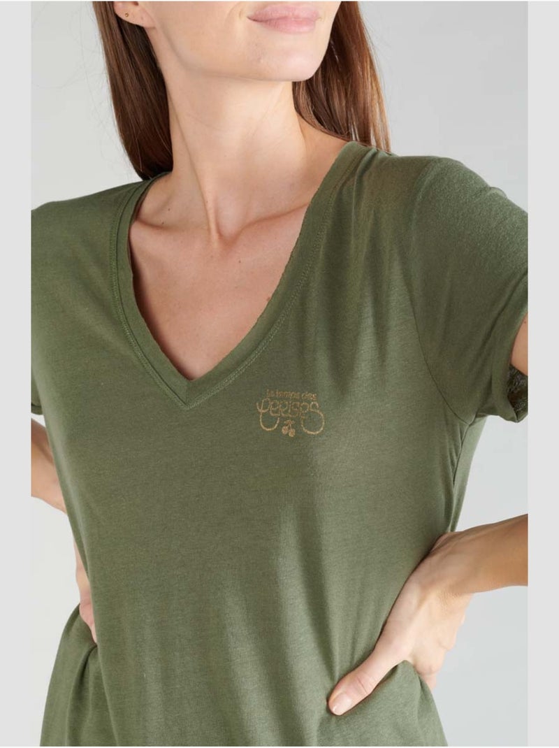 Tee-Shirt SMALLVTR 'Le Temps Des Cerises' Vert - Kiabi