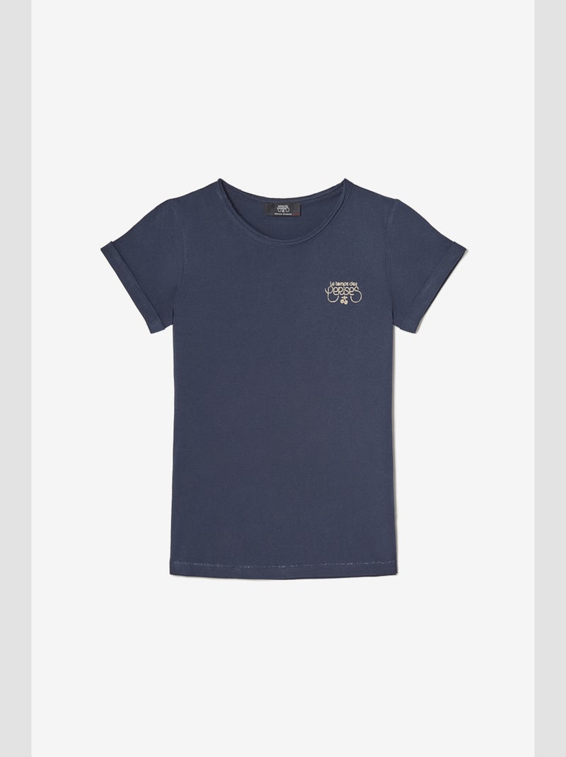 Tee-Shirt SMLTRAGI 'Le Temps Des Cerises' Bleu - Kiabi