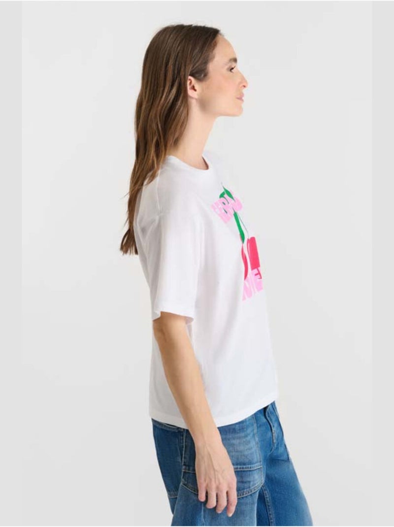 Tee-Shirt SPEARS 'Le Temps Des Cerises' Blanc - Kiabi