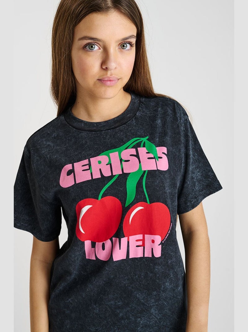Tee-Shirt SPEARSGI 'Le Temps Des Cerises' Noir - Kiabi